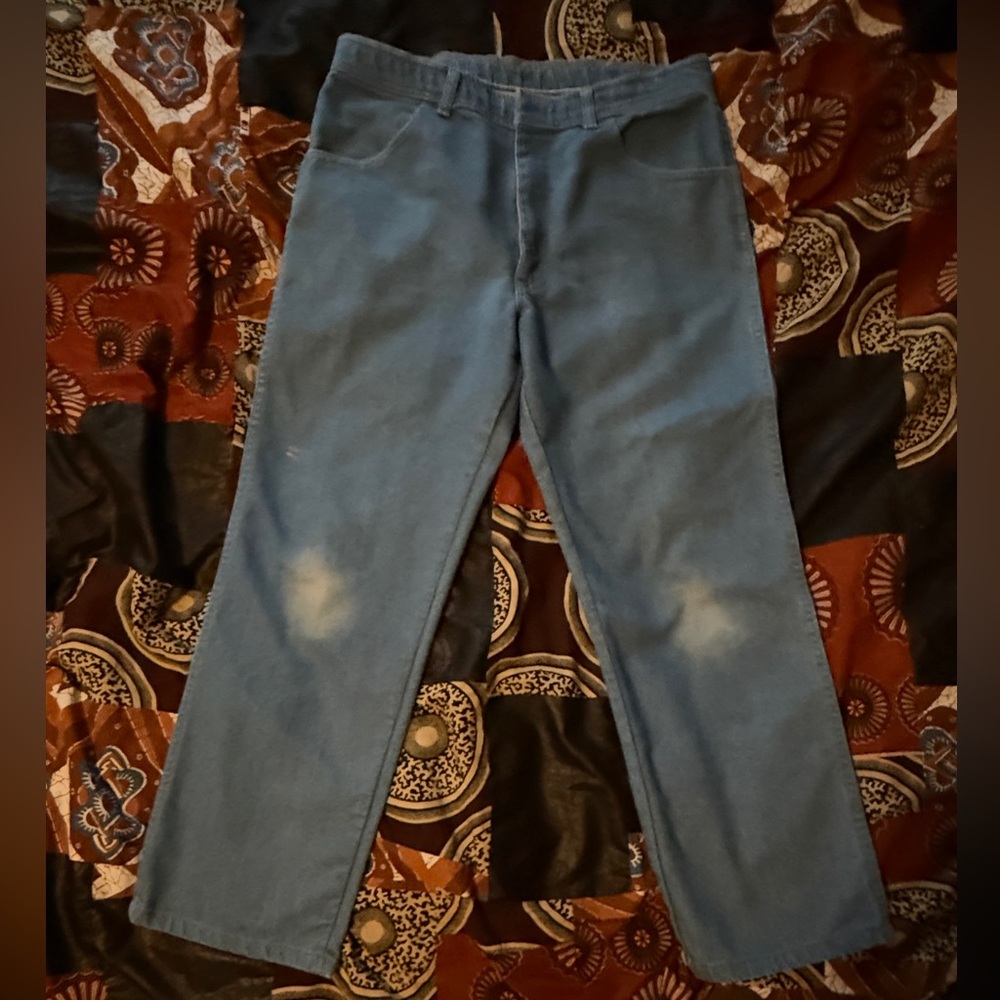 Vintage Wrangler Men's Light Blue Straight Jeans